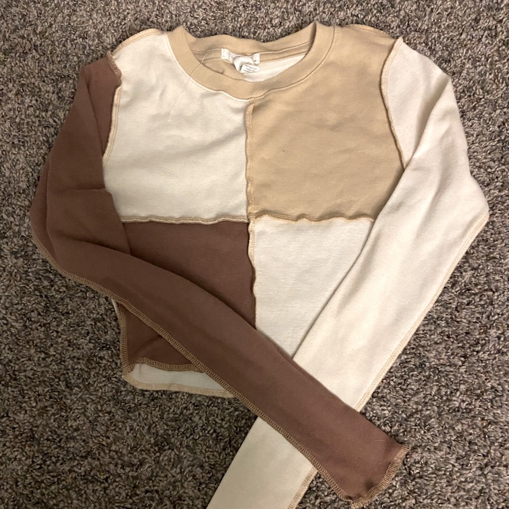 Full Tilt Long Sleve Top with Stitching detail